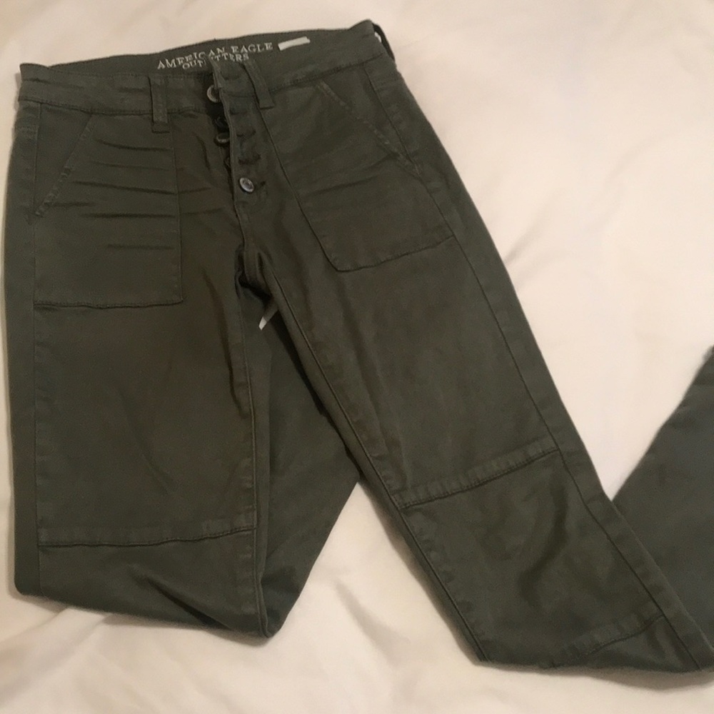 Army green jeggings